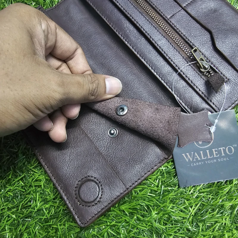 Multifuntional Motowallet-Biker's Super Wallet-Premium-Brown Chocolate