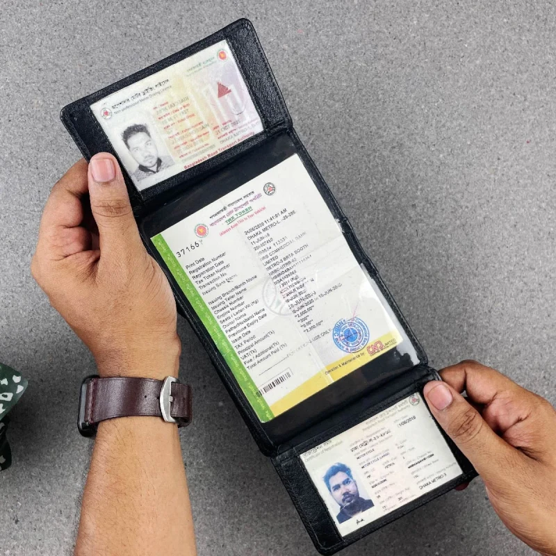 Multifuntional Small Moto Wallet-Black