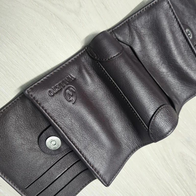 Multifuntional Small Moto Wallet-Brown Chocolate