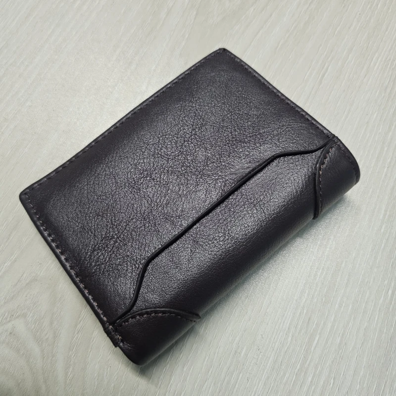 Multifuntional Small Moto Wallet-Brown Chocolate
