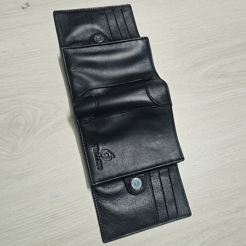Multifuntional Small Moto Wallet-Black