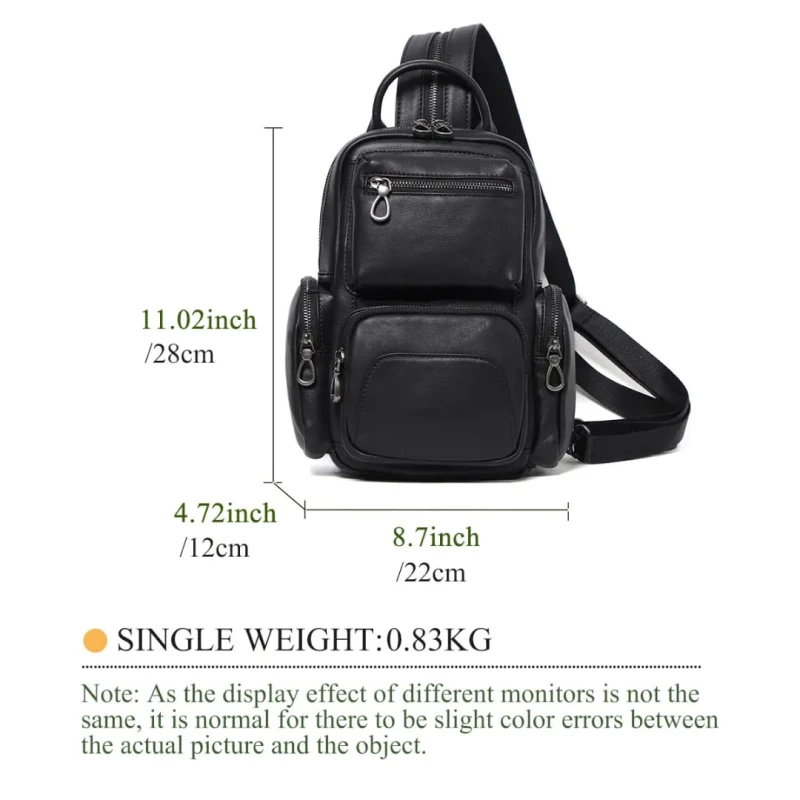 Luxury Leather Crossbody Chest Bag Vintage
