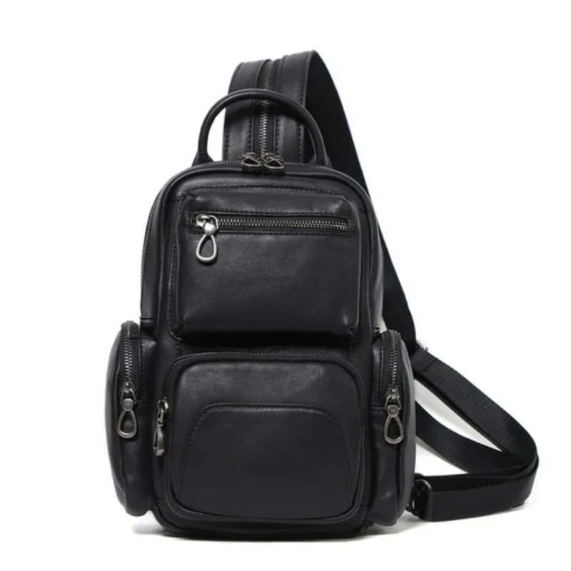 Luxury Leather Crossbody Chest Bag Vintage
